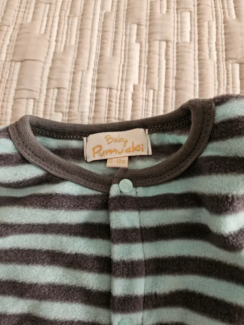 Pijama de bebé a rayas con diseño de perrito - 3