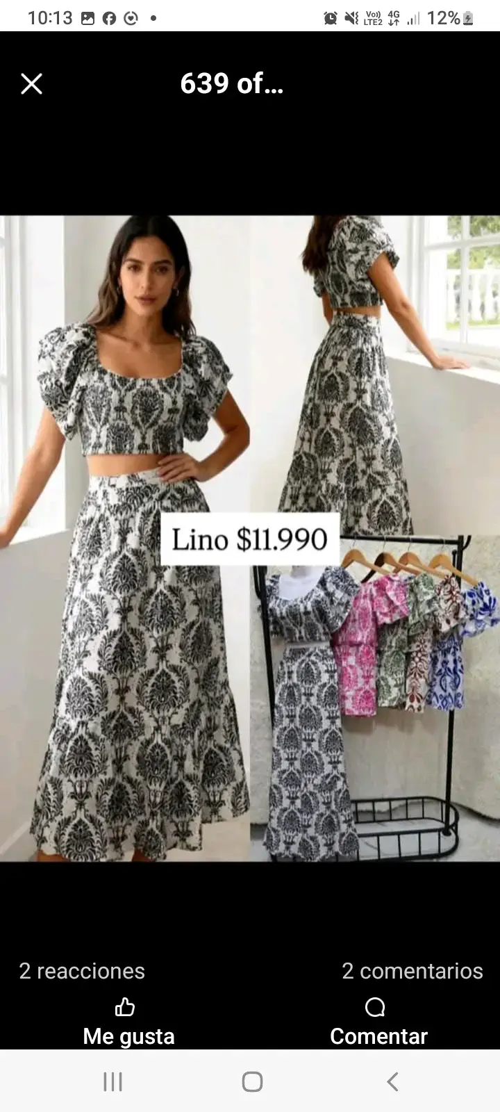 Conjunto de lino estampado para mujer