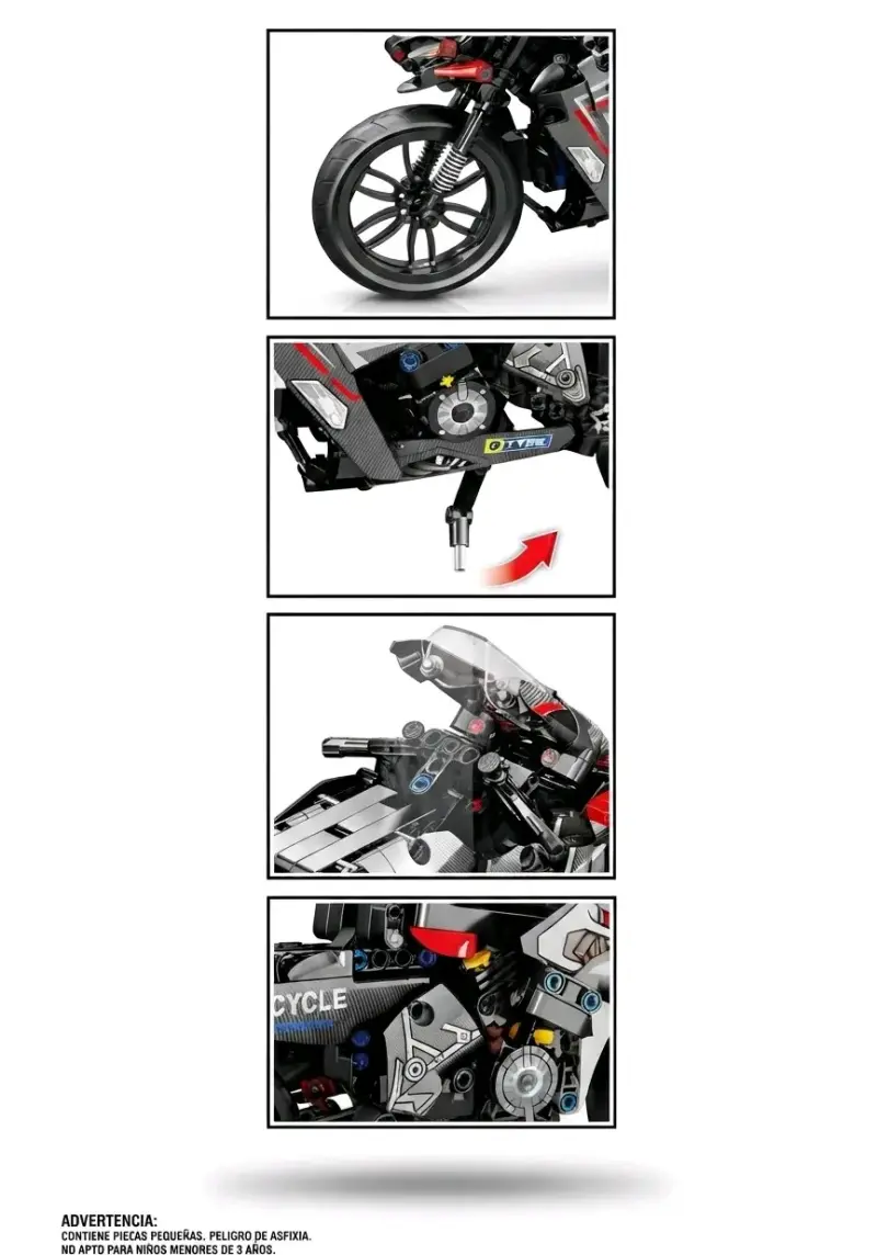 Motocicleta de bloques de construcción 486 piezas - 2