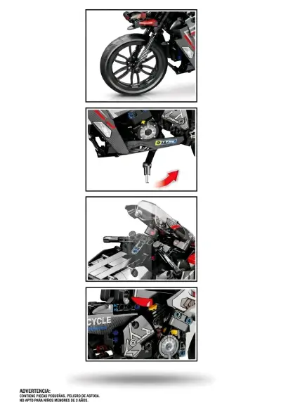 Motocicleta de bloques de construcción 486 piezas - miniatura 2