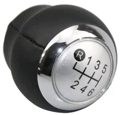 Pomo de palanca de cambios universal negro y croma - miniatura 1
