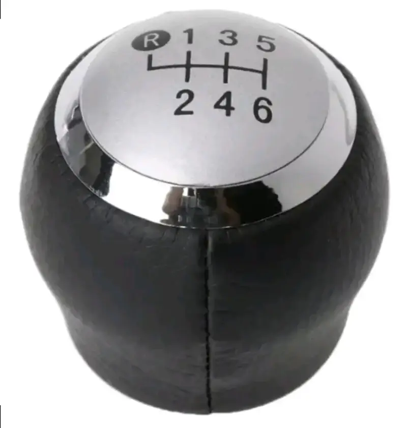 Pomo de palanca de cambios universal negro y croma - 2