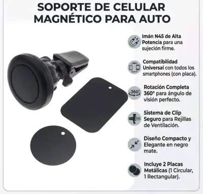 Soporte magnético para celular de auto alternativo - miniatura 3