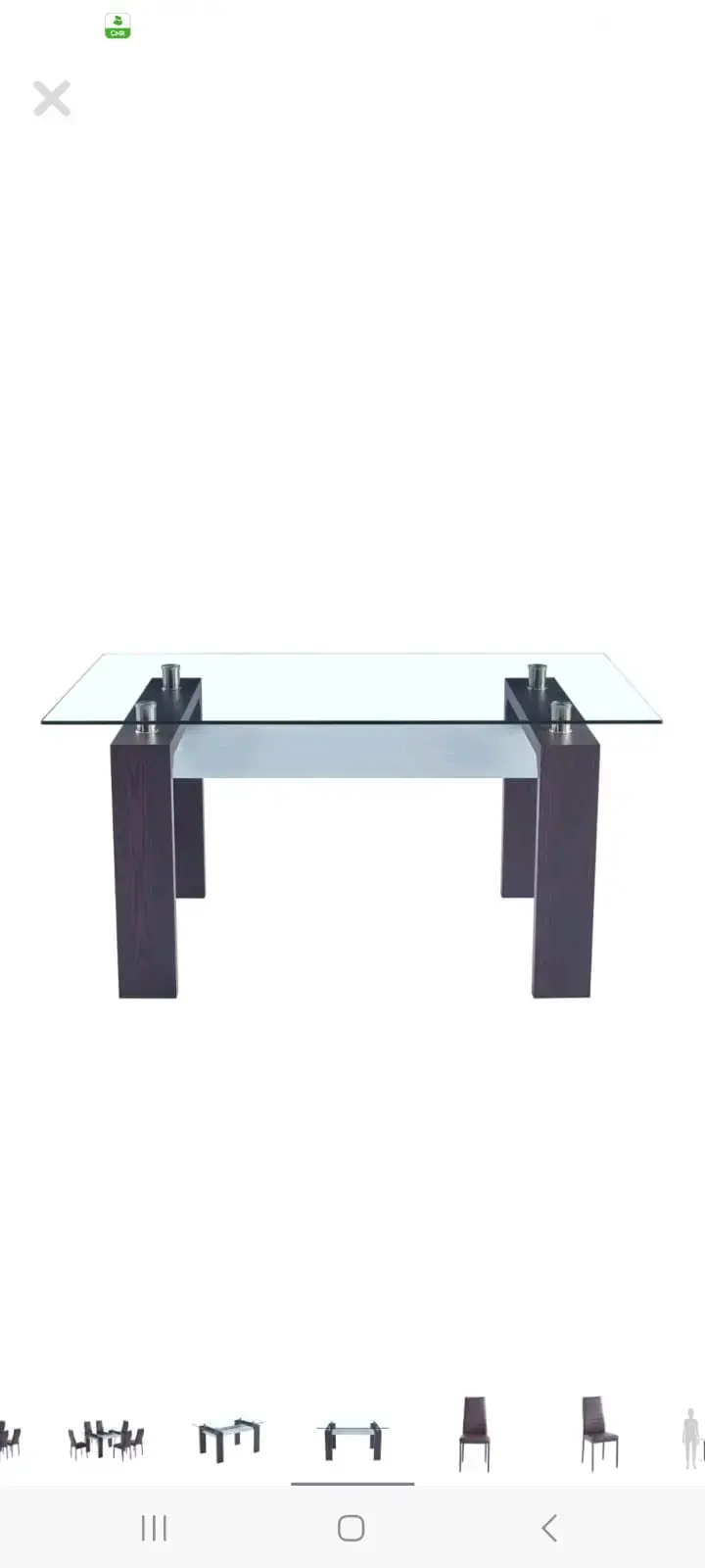 Mesa de Comedor de Vidrio y Madera Moderna - 1