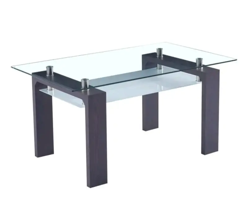 Mesa de Comedor de Vidrio y Madera Moderna - 2