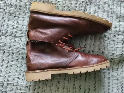 Botines de cuero marrón para hombre talla 47 - miniatura 2