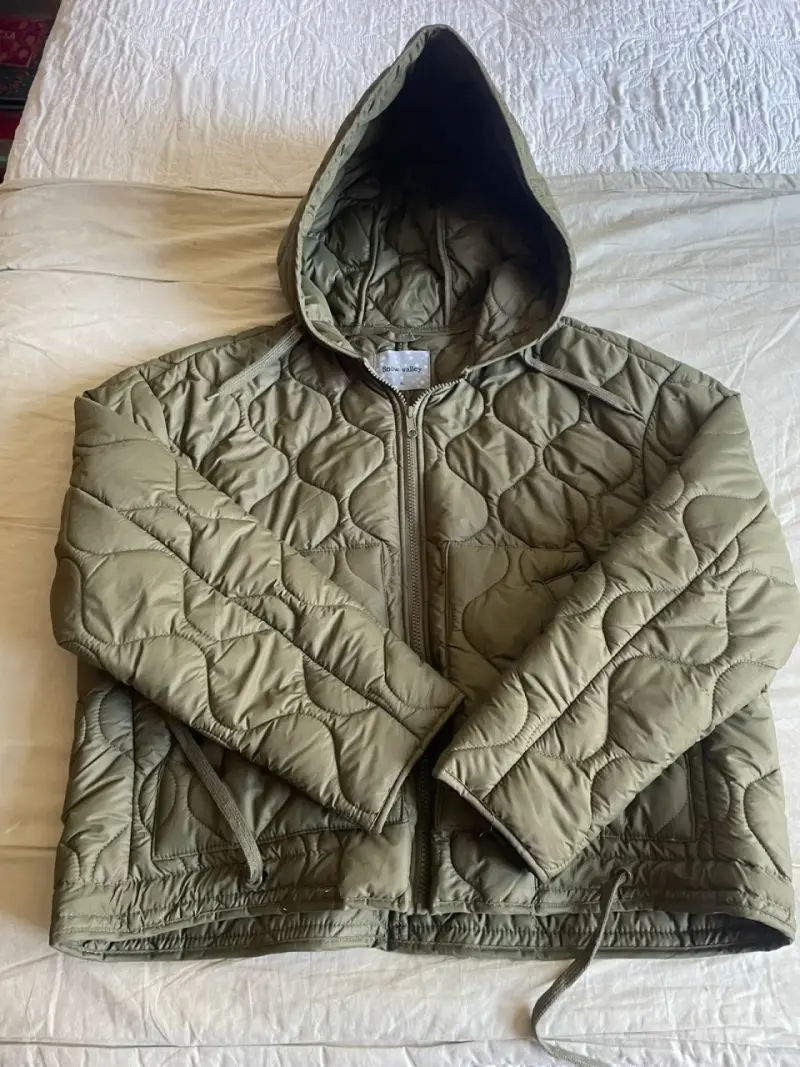Chaqueta acolchada verde con capucha Snow Valley - 1