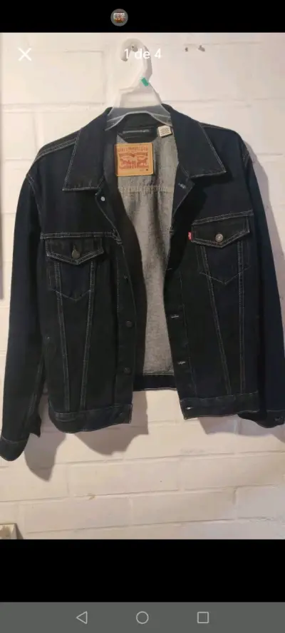 Chaqueta de mezclilla Levi's negra talla M - miniatura 1