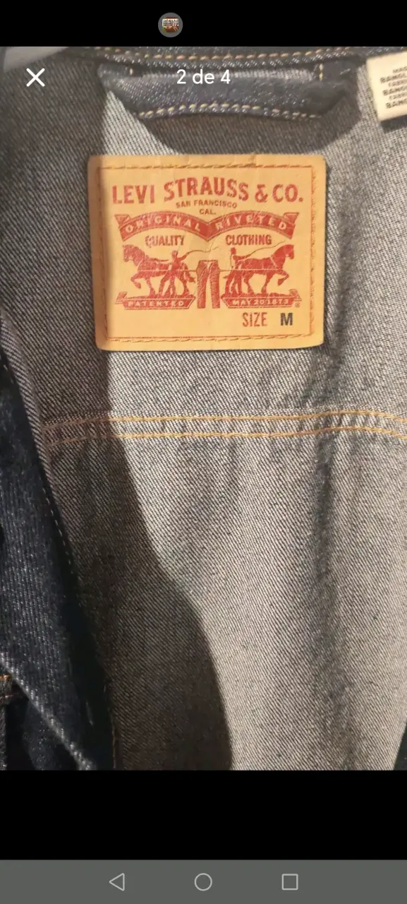 Chaqueta de mezclilla Levi's negra talla M - 2