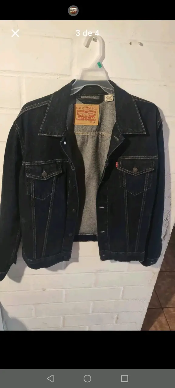 Chaqueta de mezclilla Levi's negra talla M - 3