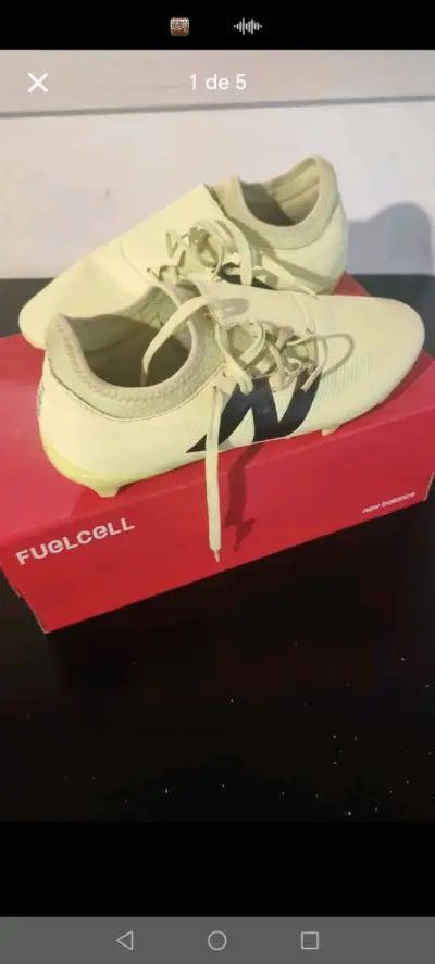 Zapatillas de fútbol New Balance FuelCell blancas - miniatura 2