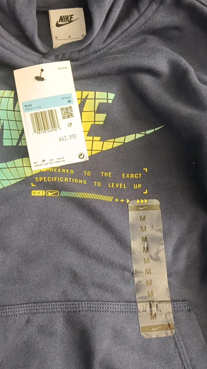 Polerón Nike para niños azul con estampado - 1