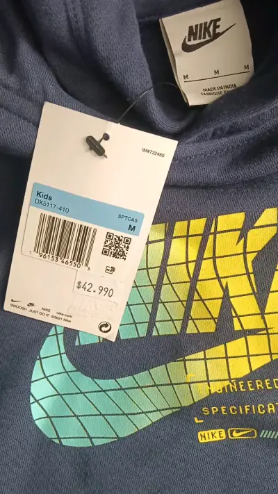 Polerón Nike para niños azul con estampado - miniatura 3