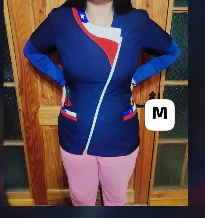 Chaqueta Mujer Azul con Diseño de Bandera
