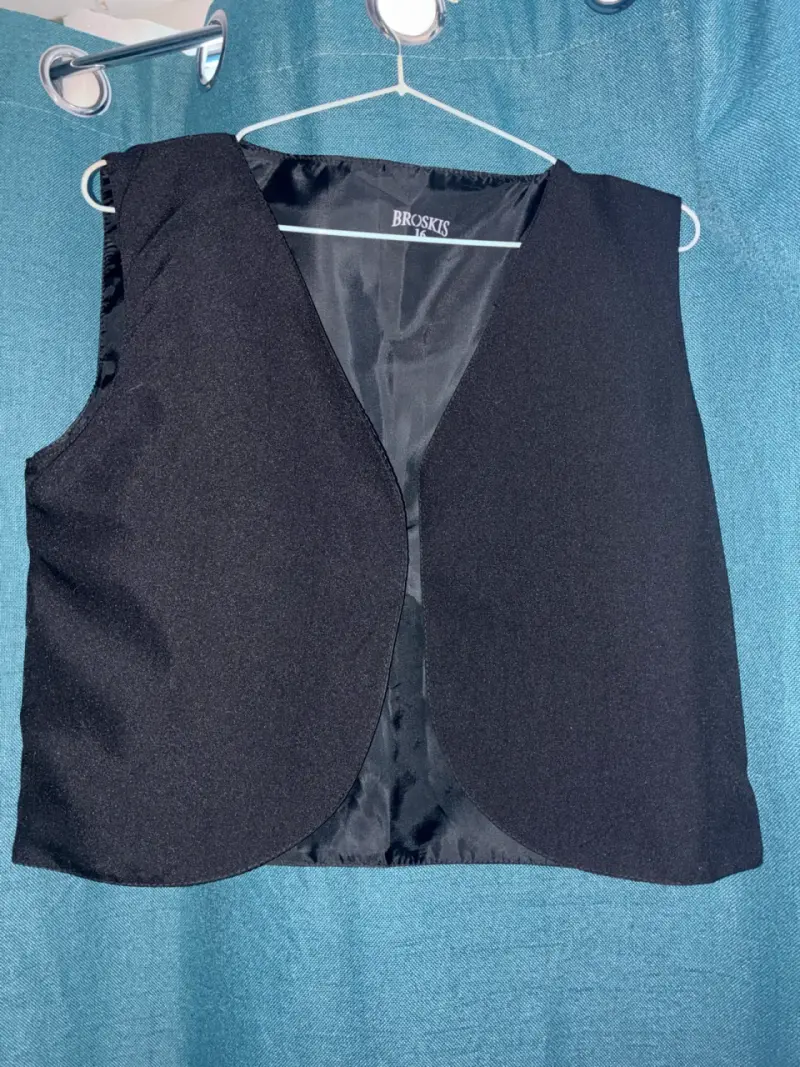 Chaleco negro bolero para hombre talla 16 - 2