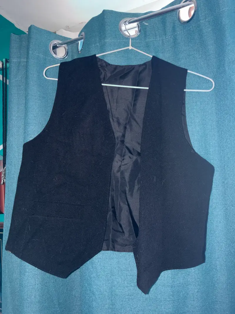 Chaleco negro bolero para hombre talla 16 - 4