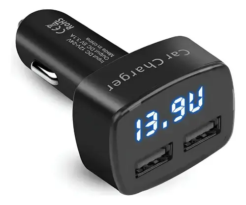 Cargador de Auto USB Dual con Pantalla LED - 1