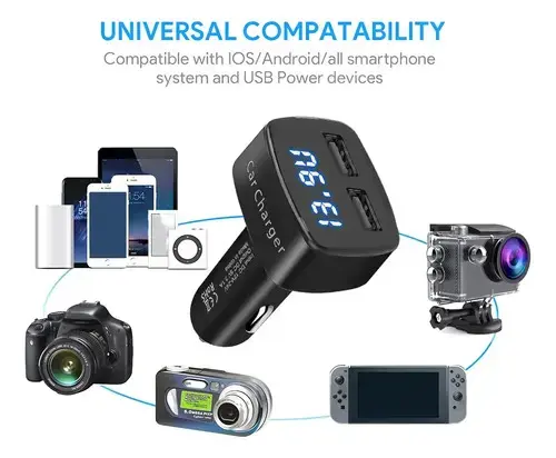 Cargador de Auto USB Dual con Pantalla LED - 3