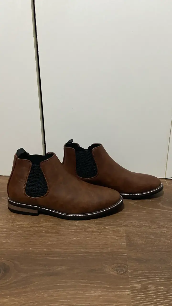 Botines Chelsea de cuero marrón para hombre - 3