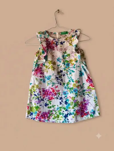 Vestido floral para niña United Colors of Benetton - miniatura 1