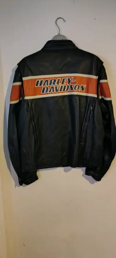 Chaqueta de cuero Harley-Davidson negra - miniatura 2