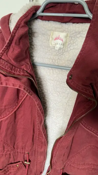 Parka burdeos con forro de lana Tiara - miniatura 2