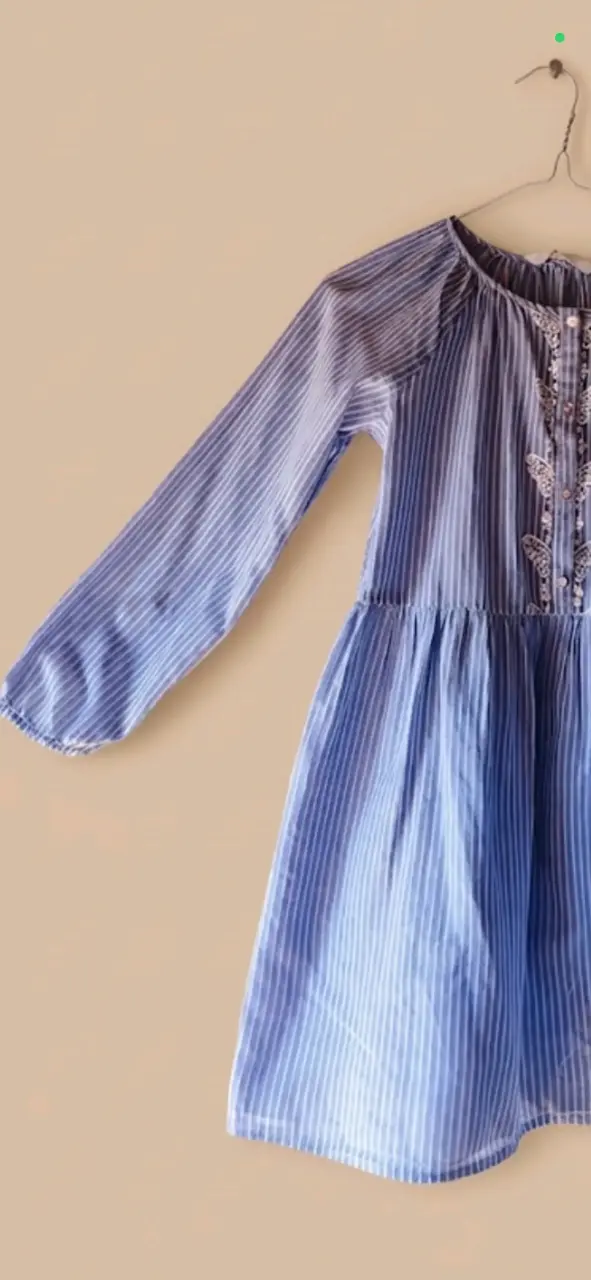 Vestido rayado azul para niña H&M - 2
