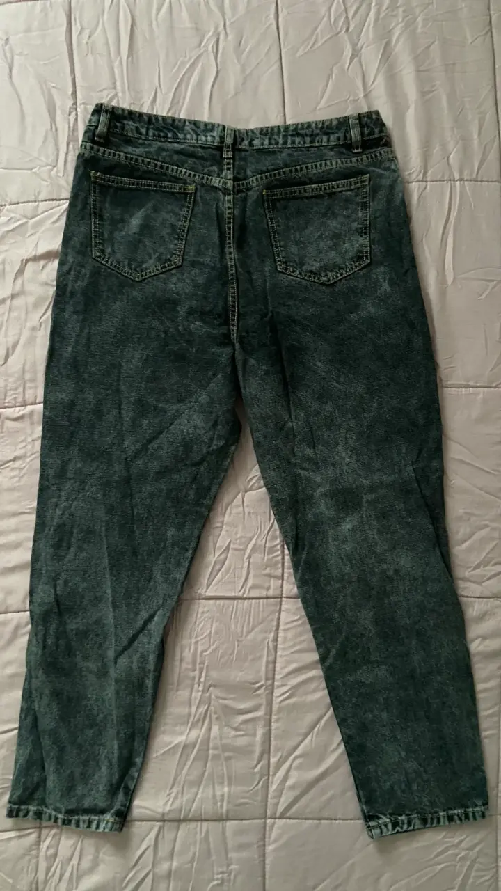 Jeans mom negros desgastados mujer - 2