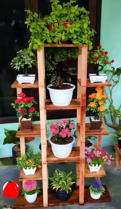 Estante de Madera para Plantas con Diseño Escalonado - miniatura 2
