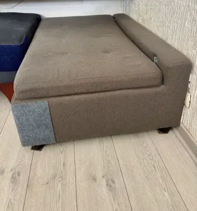 Sofá cama plegable gris otomano - miniatura 2