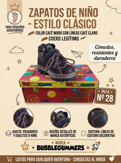 Botitas de cuero para niño Busanc café - miniatura 4