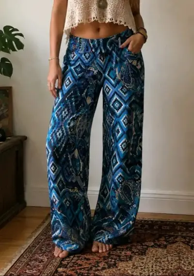 Pantalones anchos bohemios - miniatura 1