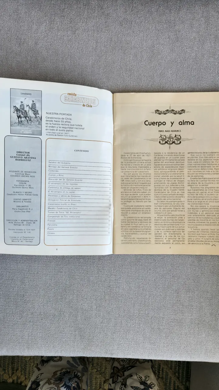 Revista de Carabineros, 55° aniversario - 5