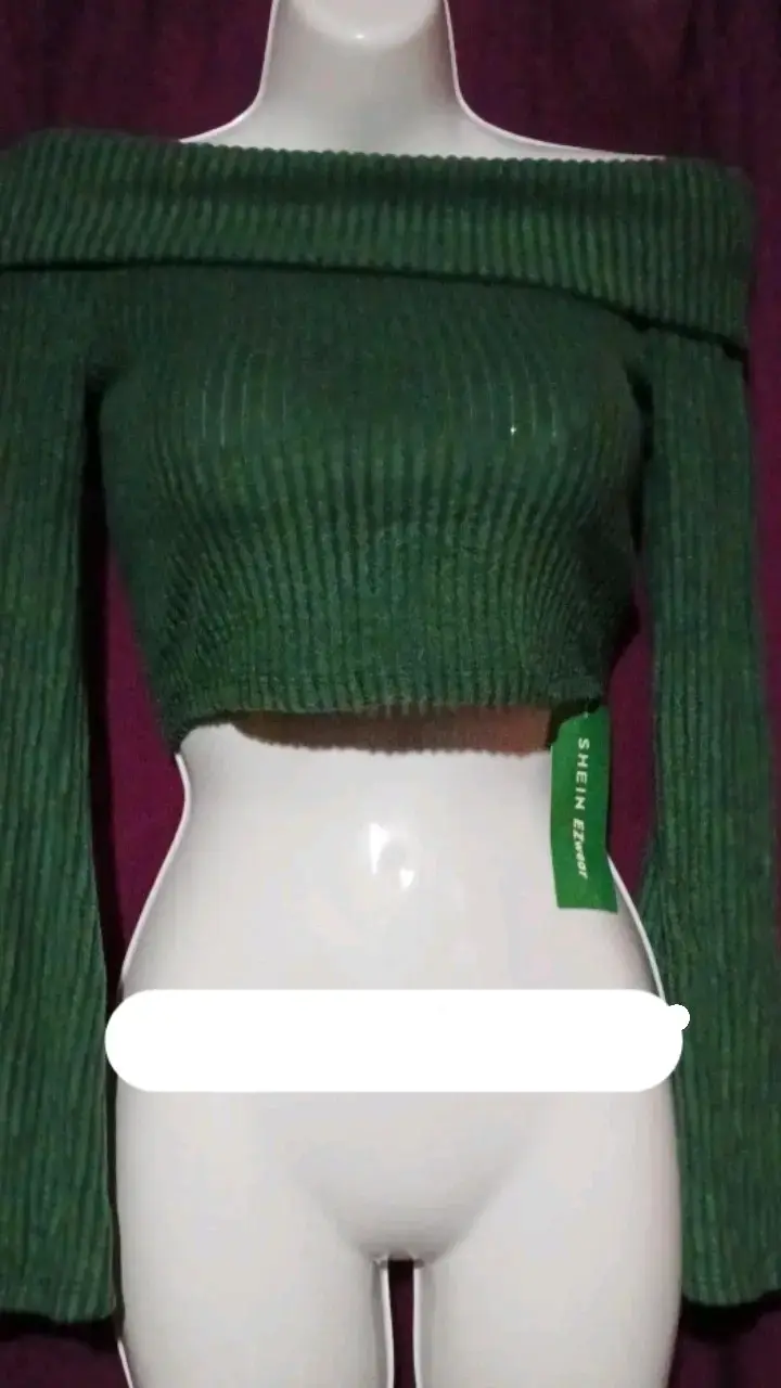 Crop top verde de punto Shein