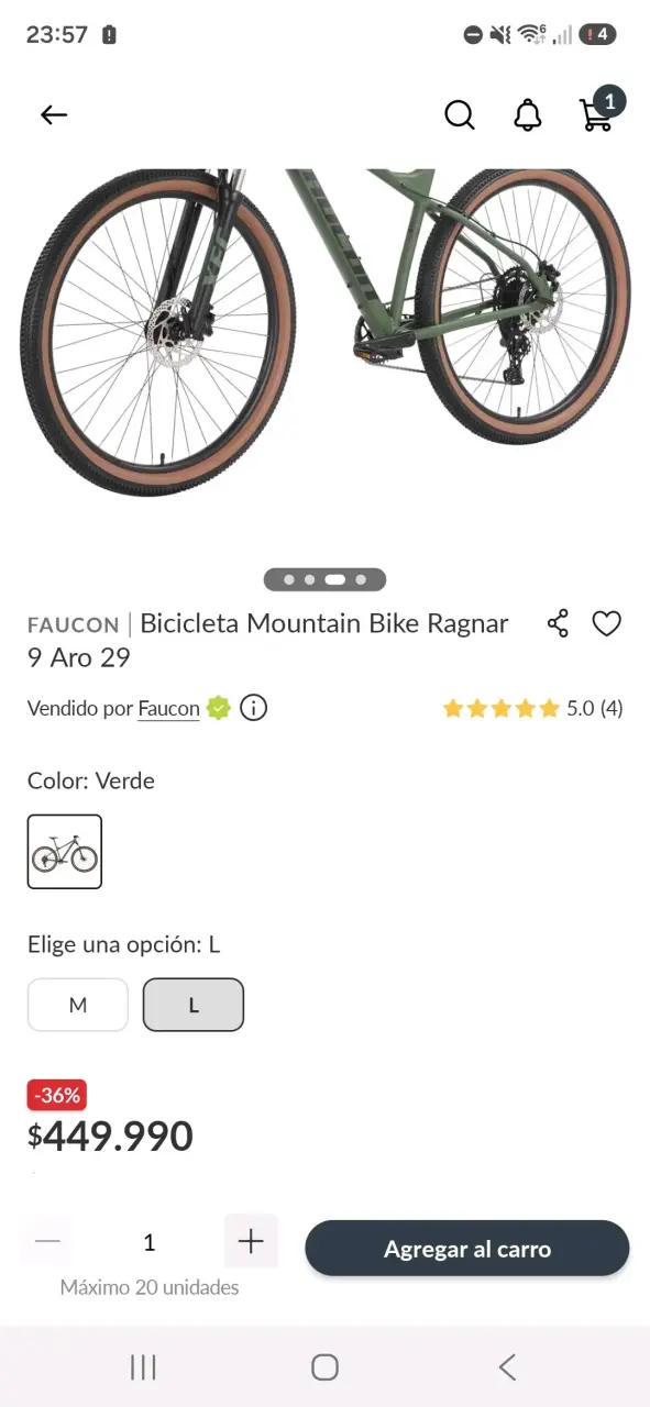 Bicicleta Mountain Bike Faucon Ragnar Aro 29 Verde - 6