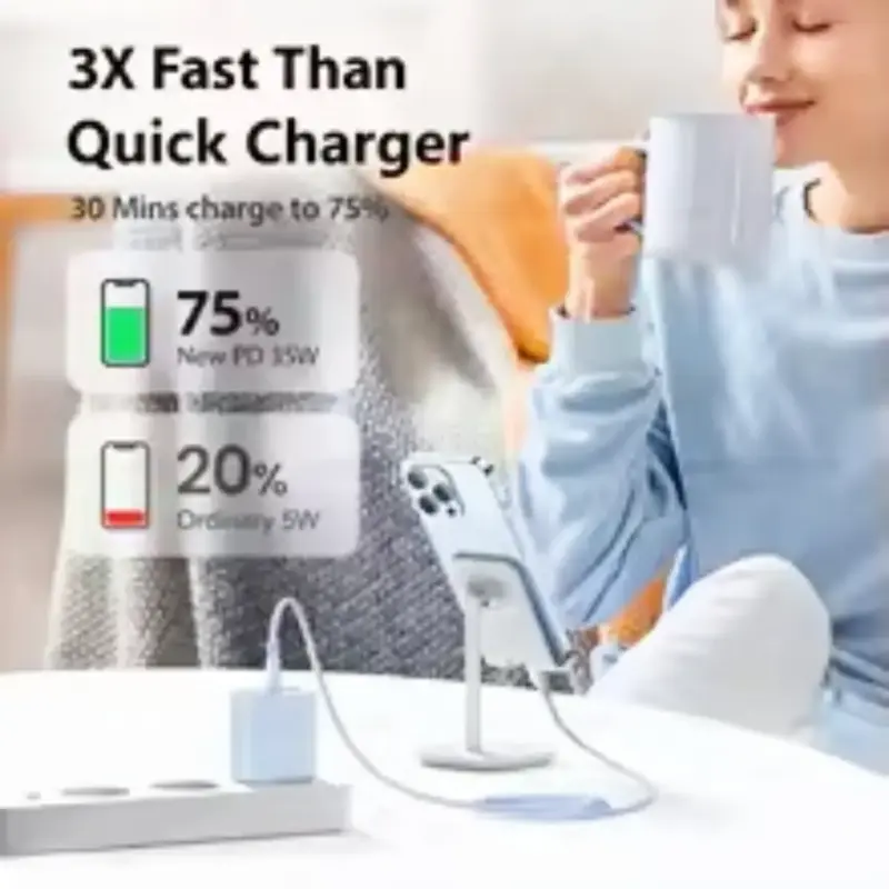 Cargador USB-C con cable Lightning blanco - 3
