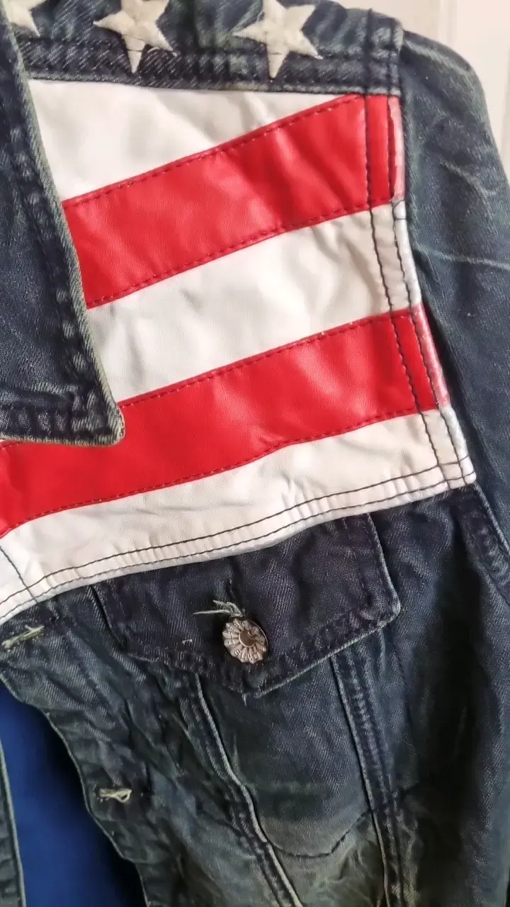 Chaqueta de mezclilla con diseño de bandera - 3