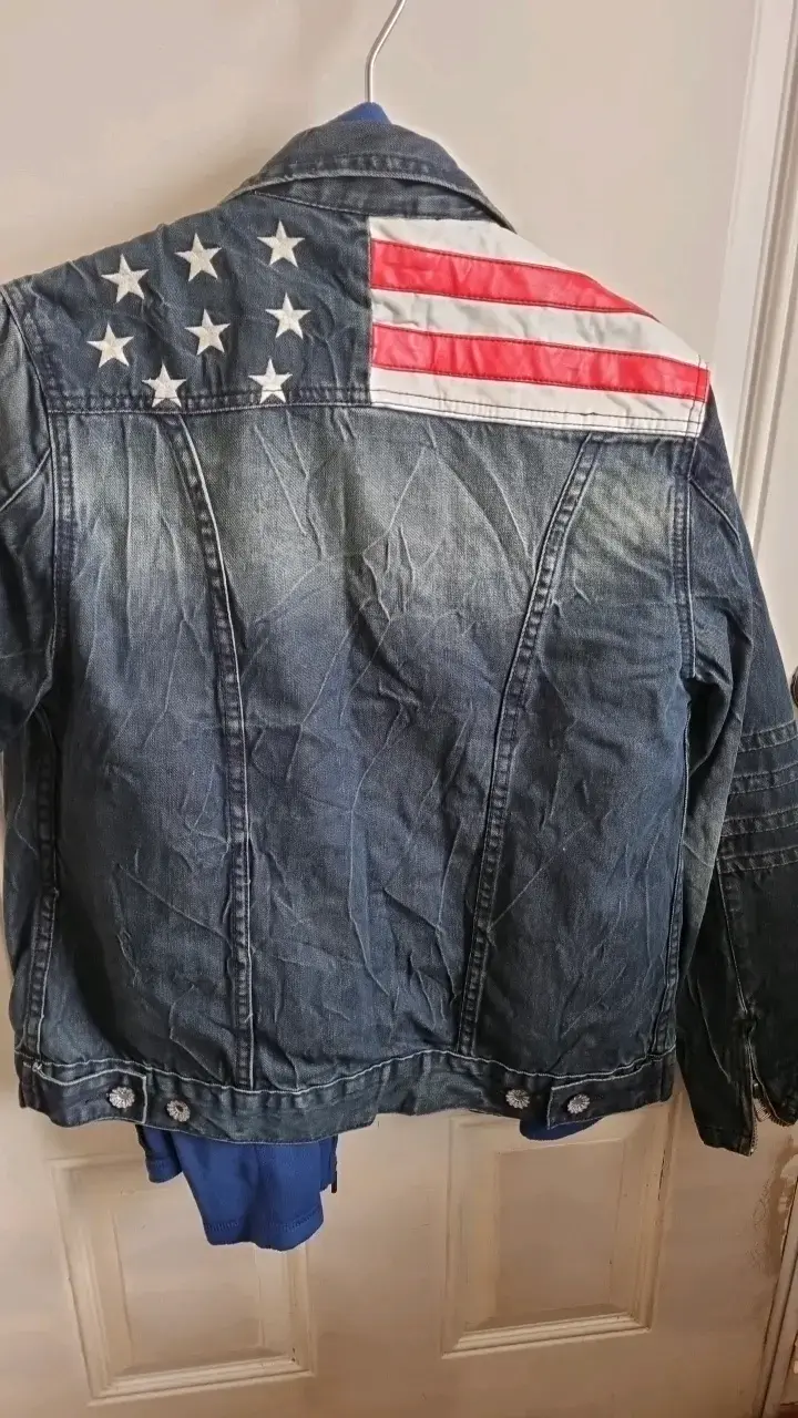 Chaqueta de mezclilla con diseño de bandera - 5