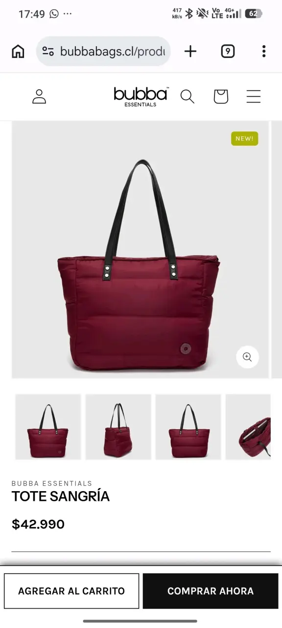 Tote Bubba color sangría nuevo - 2