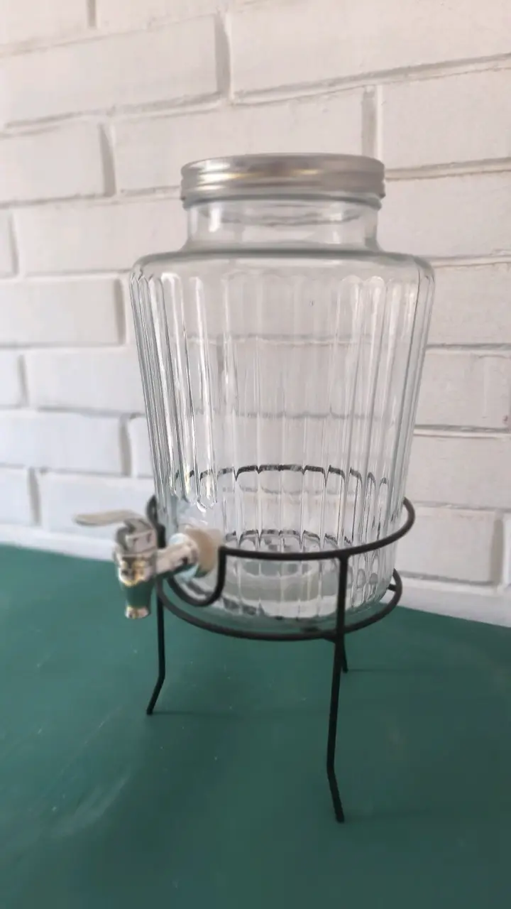 Dispensador de Bebidas de Vidrio con Soporte - 2