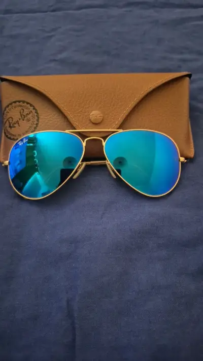 Gafas de Sol Aviador Ray-Ban Espejadas Azules - miniatura 4