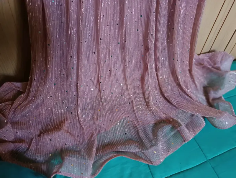 Vestido largo rosa con brillo Shein - 6