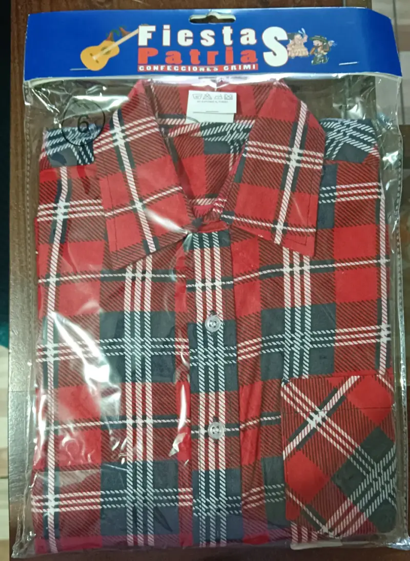 Camisa a cuadros roja Fiesta Patria talla 6