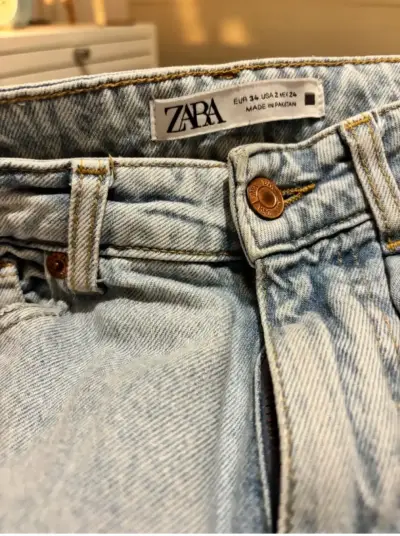 Jeans de azul claro MOM Zara talla 34 - miniatura 2
