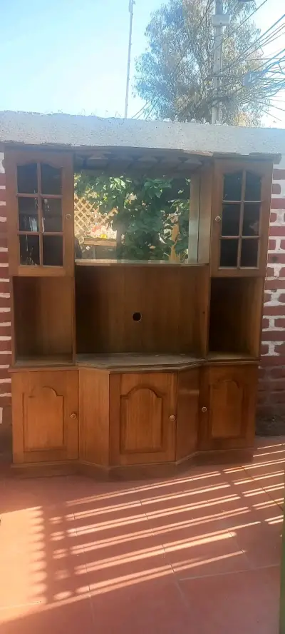 Mueble de madera para TV con vitrinas - miniatura 1