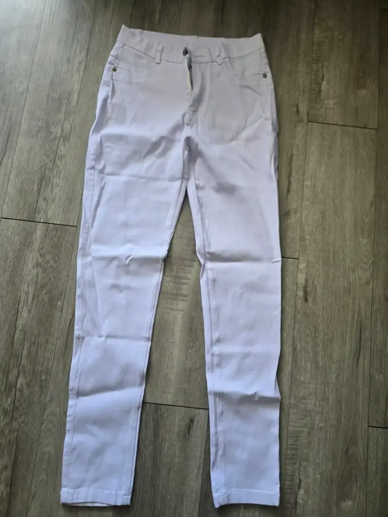 Pantalones de mezclilla blancos para mujer - 2
