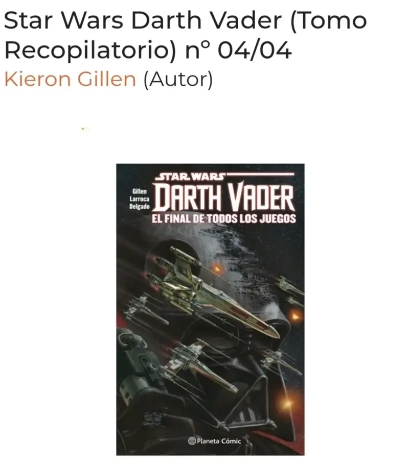 Cómic Star Wars Darth Vader Tomo 04/04