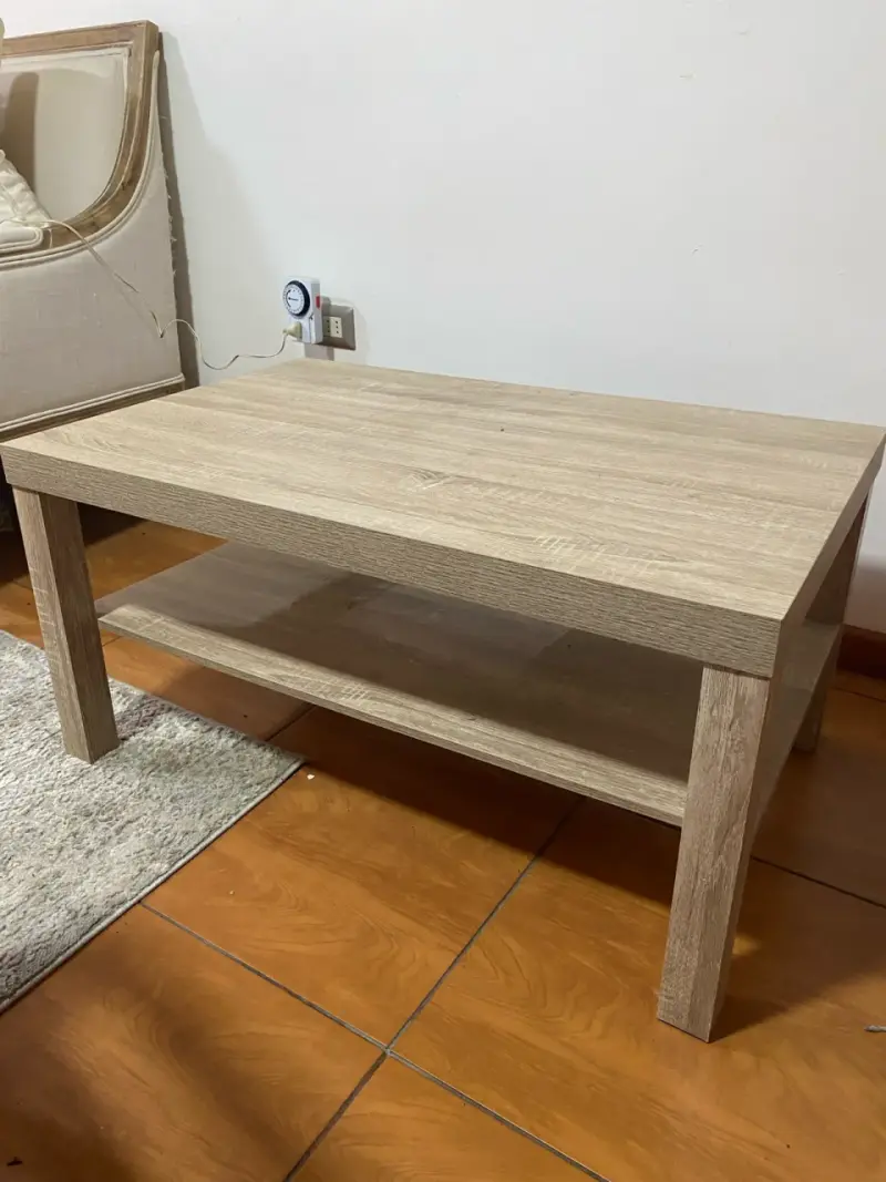 Mesa de Centro de Madera con Estante - 2