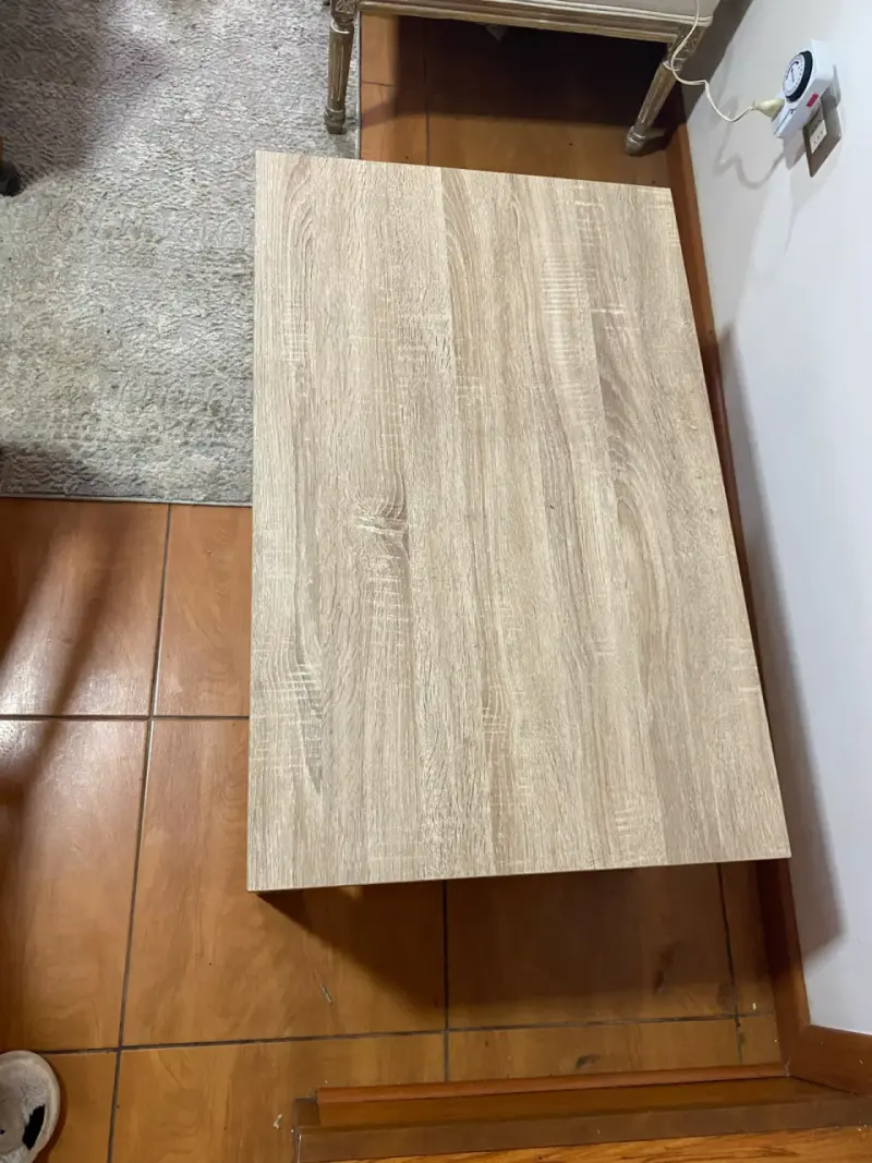Mesa de Centro de Madera con Estante - 4
