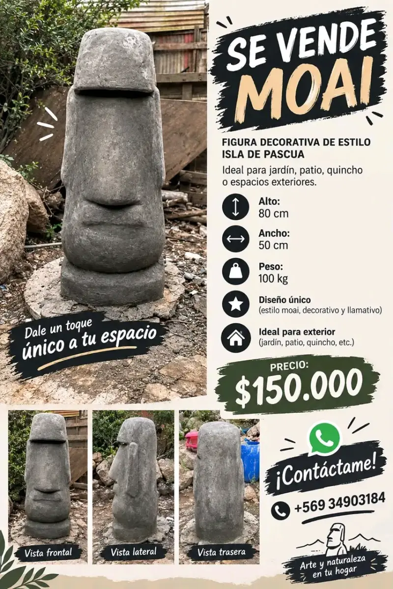 Figura decorativa Moai estilo Isla de Pascua